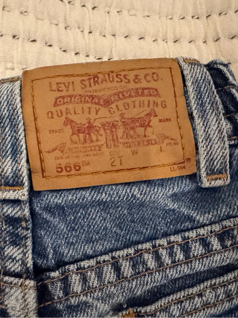 Vintage Levi's Toddler Elastic-Waist Denim Blue Jean Shorts — 2T